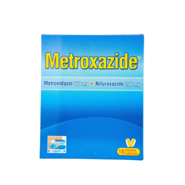Metroxazide 600mg/200mg (Metronidazol + Nifuroxazide) Caja X 18 Cápsulas – Bioquifar