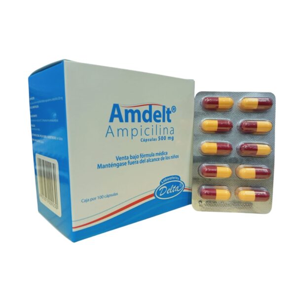 Amdelt 500mg (Ampicilina) X 100 Capsulas - Delta