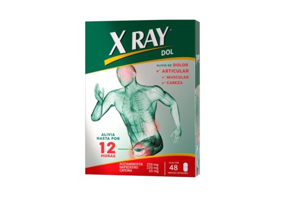 Xray Dol (Acetaminofén + Naproxeno + Cafeína) Caja X 48 Tabletas - Genomma