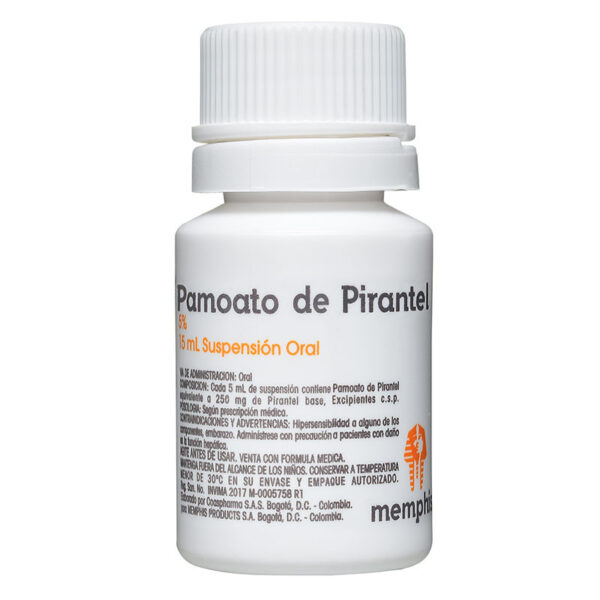 Pamoato de Pirantel 0.05 Suspensión Oral Frasco X 15ml - Memphis
