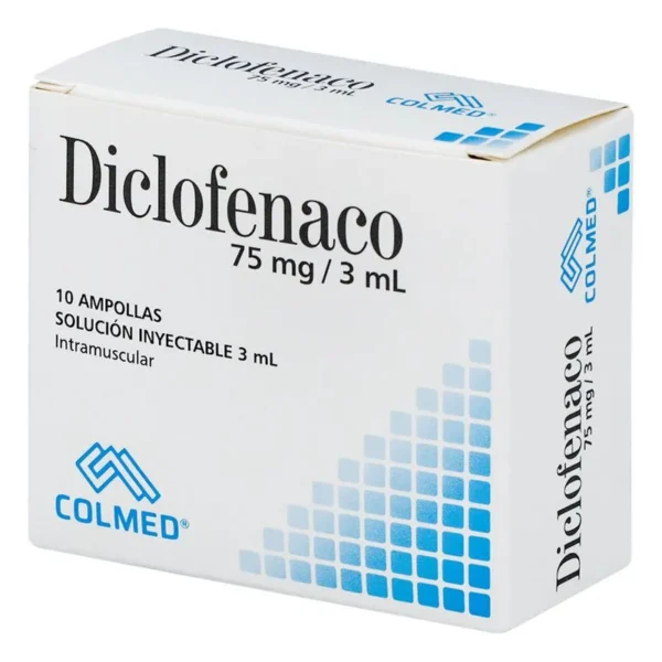 Diclofenaco 75 mg/ 3 ml Caja x 10 Ampollas - Colmed