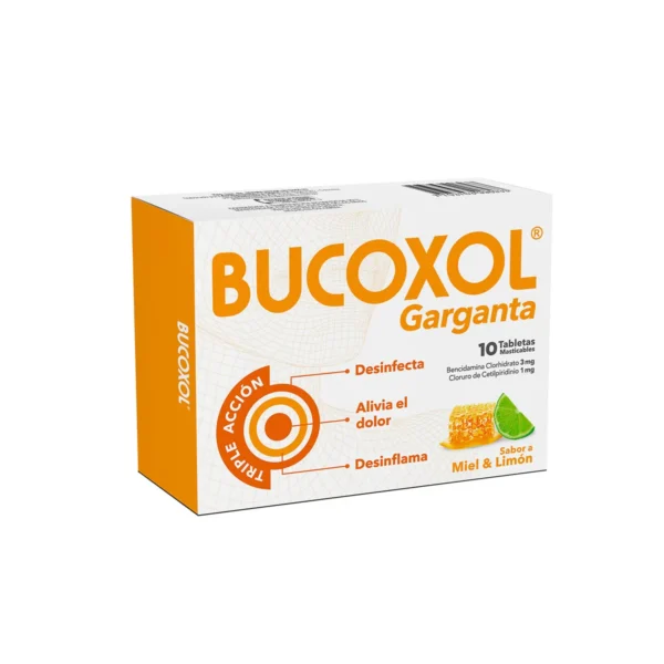 Bucoxol Garganta (Miel & Limón) Caja x 10 Tabletas Masticables - La Santé